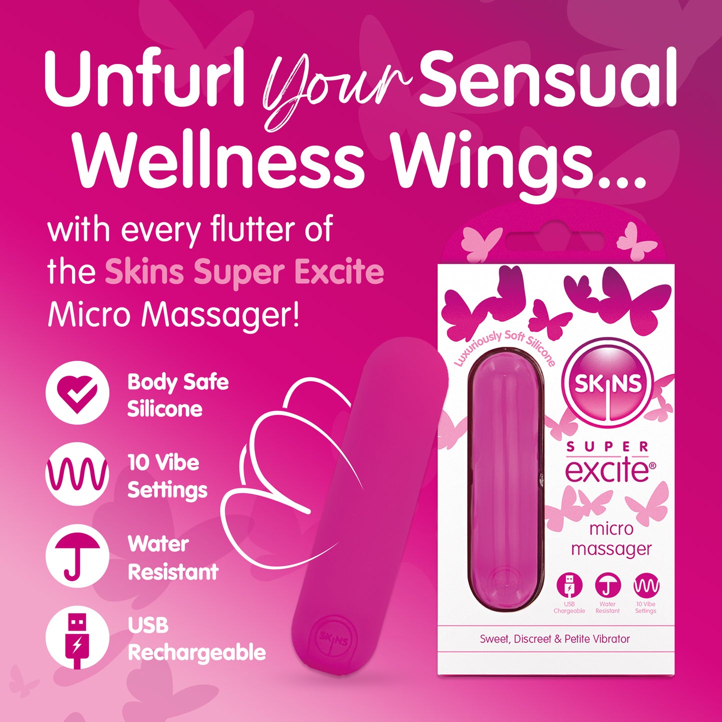 Skins Super Excite Pink Bullet Vibrator