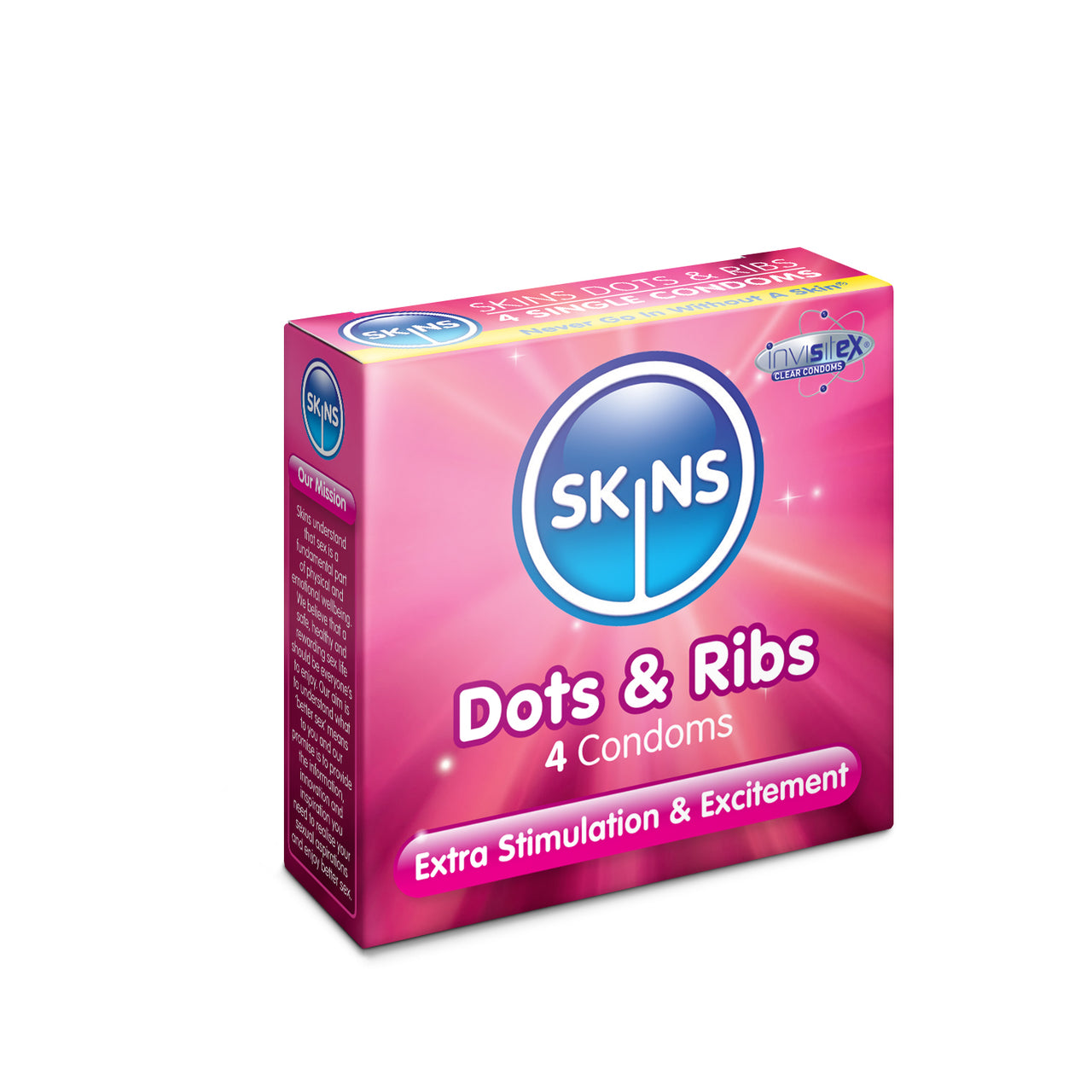 Skins Dots & Ribs Condoms - 4 Pack