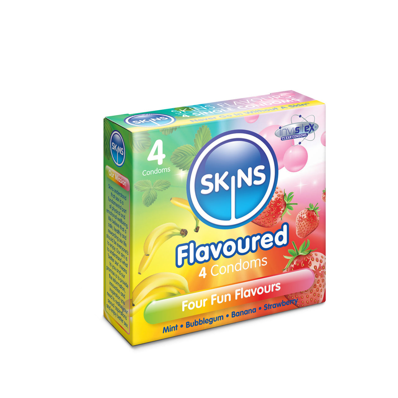 Skins Assorted Flavoured Condoms - 4 Pack