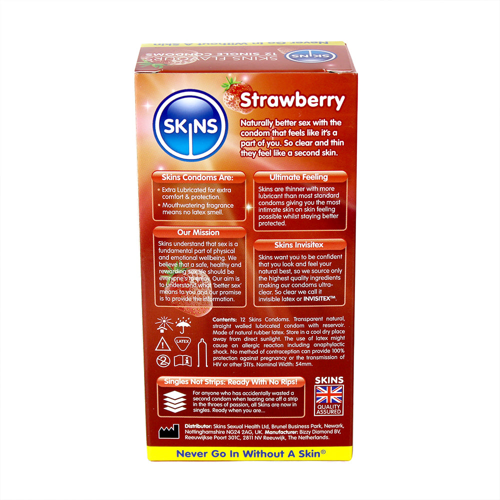 Skins Flavoured Condoms - Strawberry (12 Pack)