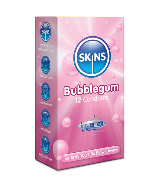 Skins Flavoured Condoms - Bubblegum (12 Pack)