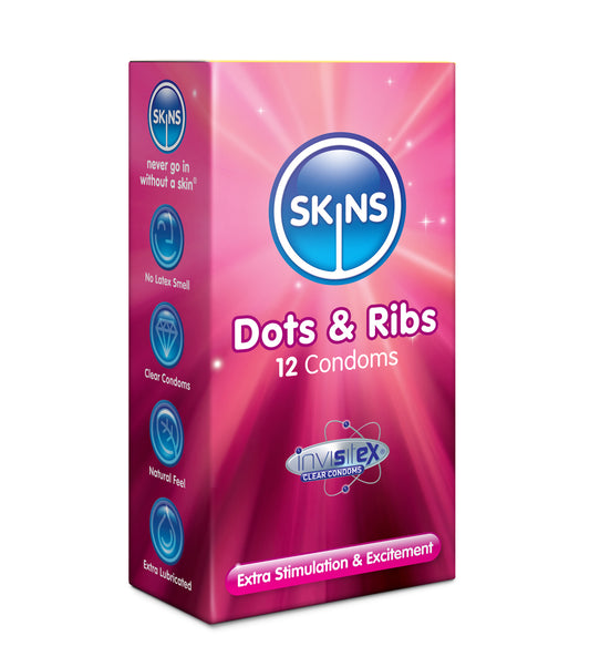 Skins Dots & Ribs Condoms - 12 Pack