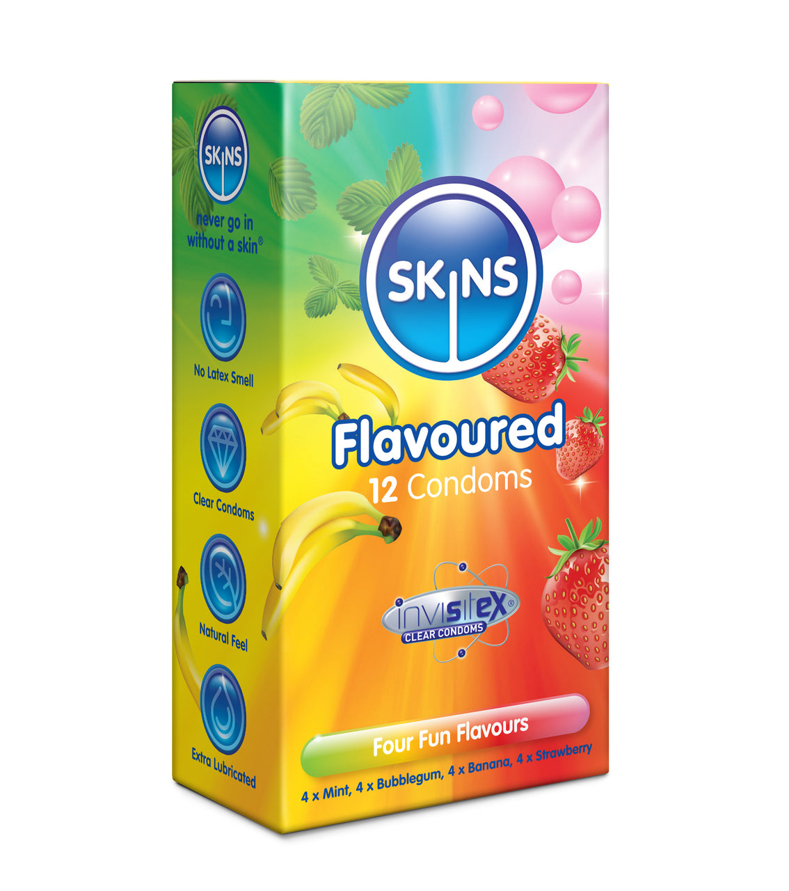 Skins Assorted Flavoured Condoms - 12 Pack